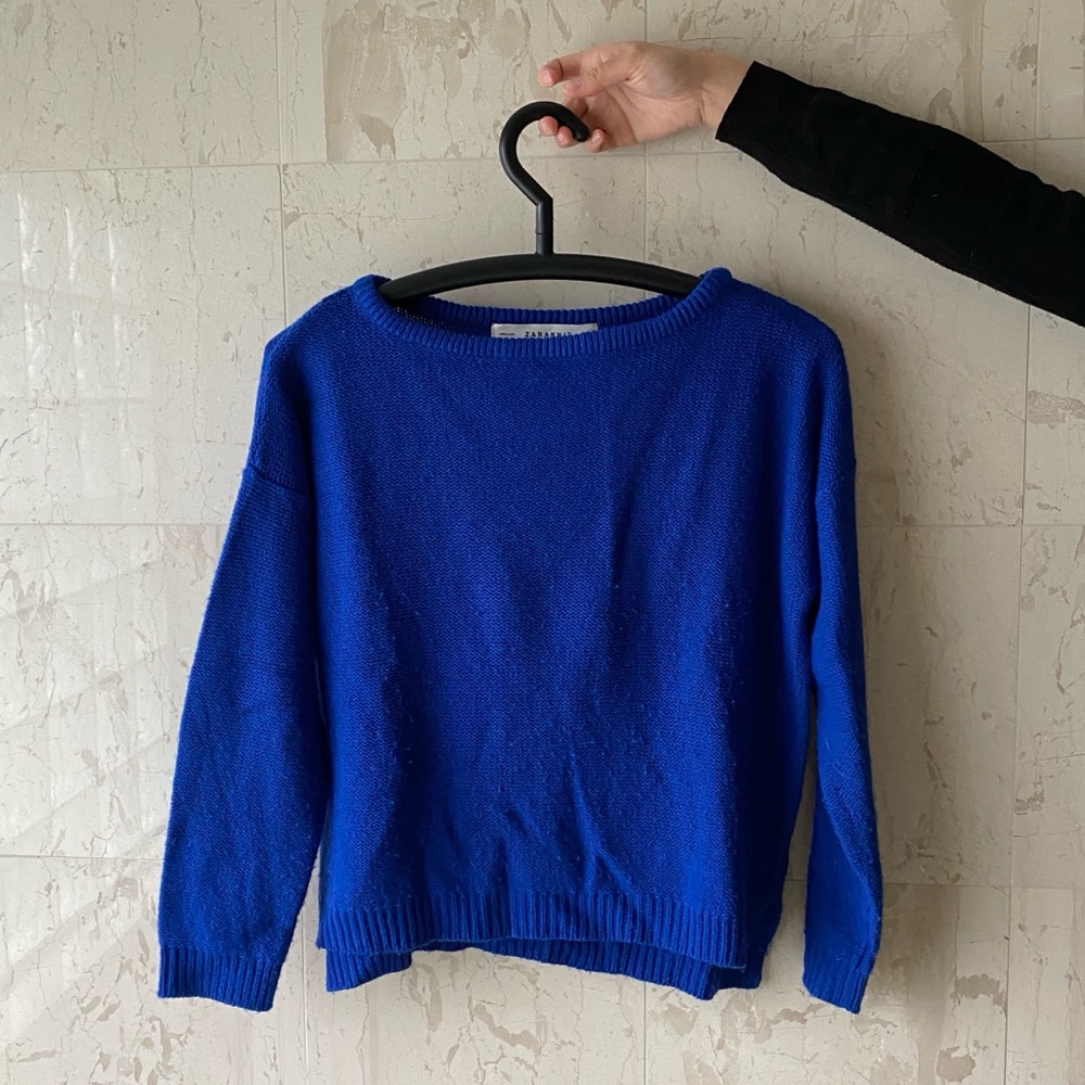 Cerulean blue simple sweater